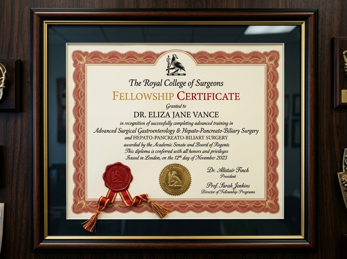 Surgical Gastroenterology Fellowship Certificate